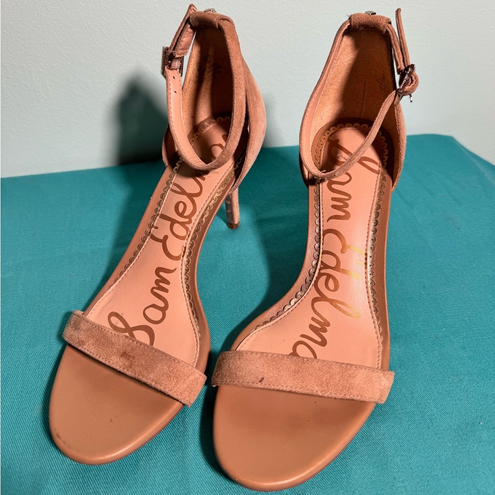 Sam Edelman Patti Nude Tan Suede Ankle Strap Sandal